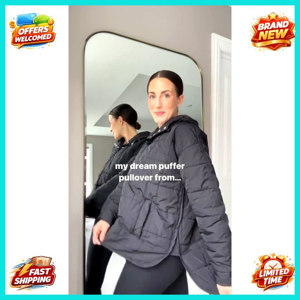 Oversized Puffer Jacket Quilted Pullover Hoodie L… - image 6